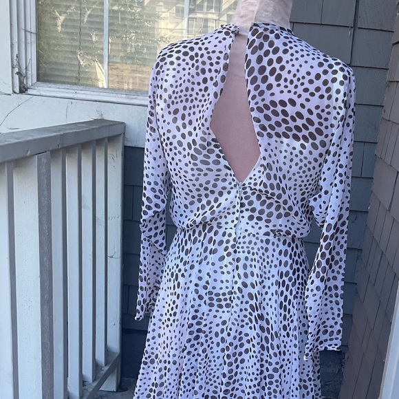 Vintage Jack Bryan polka dot long dolman sleeve full dres size 4 - Picture 5 of 16